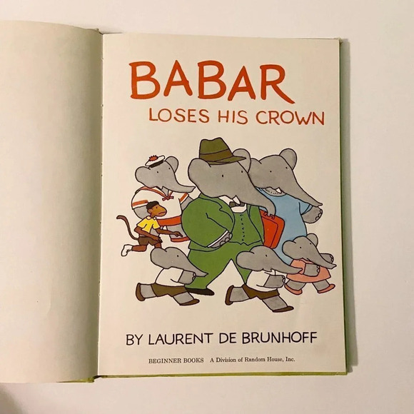 Vintage 1967 Babar Loses His Crown Laurent De Brunhoff Random House Book - Picture 7 of 15